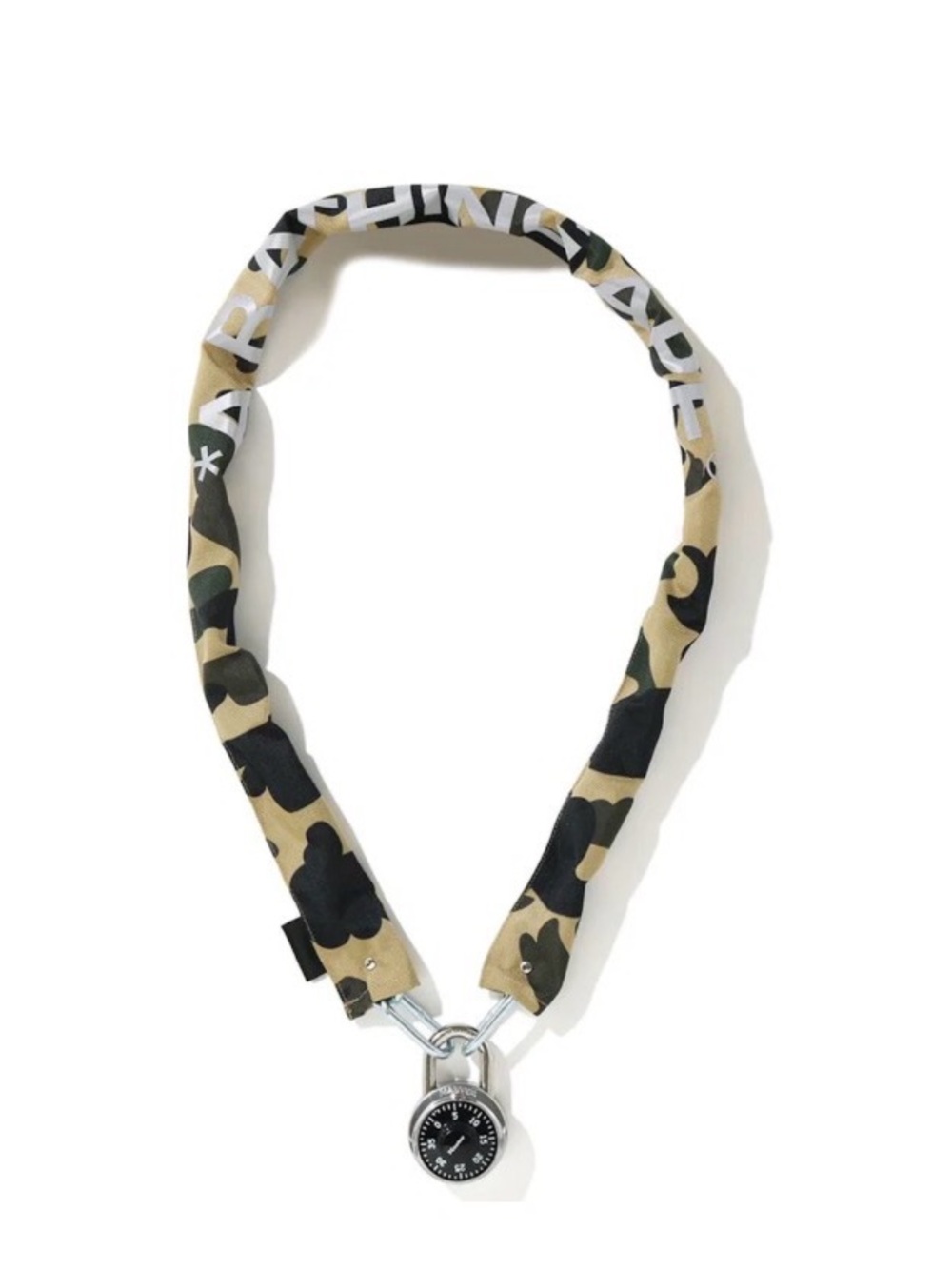 A BATHING APE BAPE YELLOW 1ST CAMO CORDURA CHAIN LOCK